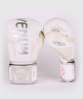 VENUM ELITE BOXING GLOVES - WHITE/SILVER-PINK