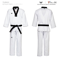 DOBOK TUSAH STARTER WT APPROVED BLACK V NECK