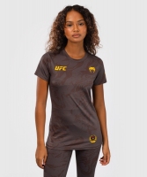 VENUM UFC FUSION FIGHT WEEK WOMENS DRY-TECH T-SHIRT - EARTHEN BROWN